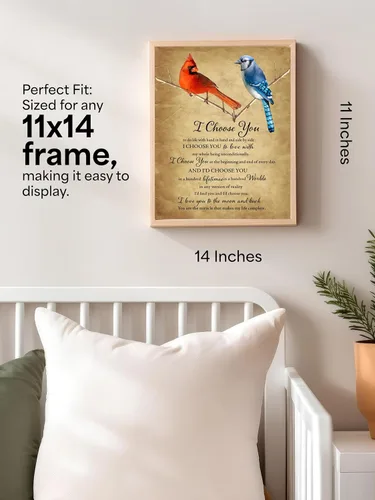 Vista 2 de Arte de pared con texto en inglés "I Choose You" (I Choose You) - Arte de pared con texto en inglés «I Choose You» («I Choose You») – Love Wall Art.