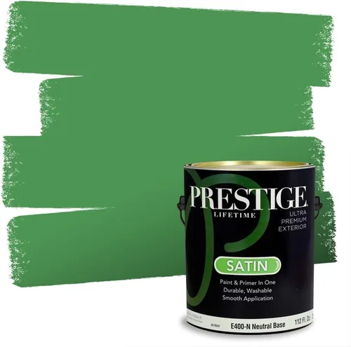 Vista 207 de PRESTIGE Pintura exterior e imprimación en uno, aloe, plano, 1 galón