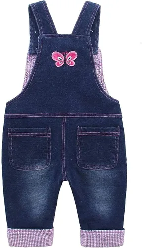 Vista 2 de KIDSCOOL SPACE Baby Girl Jean OverallsToddler Denim Cute 3D Bunny Outfit