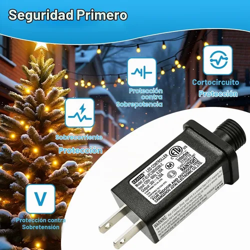 Vista 7 de Transformador LED de 30V 0.2A, controlador LED de 30V de 8 modos, fuente de alimentación clase 2, transformador de bajo voltaje, enchufe de EE. UU.