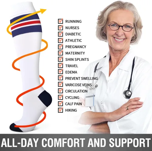 Vista 25 de Bluemaple 6 Pack Copper Compression Socks for Women and Men Circulation-Best Support for Medical, Running,Nursing,Athletic