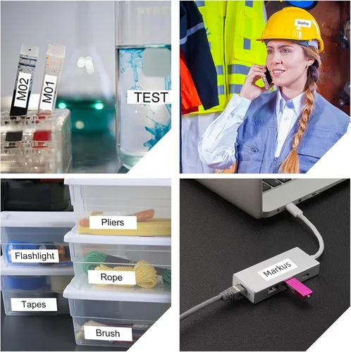 Vista 3 de Compatible with M21-500-499 1/2 Inch Muti-Purpose Nylon Label Tape Work with BMP21-PLUS, BMP21-LAB0, M210, M211, M210-LAB, IDPAL, LABPAL Label