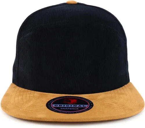 Vista 2 de Trendy Apparel Shop Gorra de pana lisa con textura de gamuza plana Bill Snapback