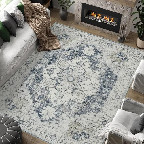 Vista 25 de jinchan Alfombra de Área 2x3 pies Alfombra Vintage de Entrada Lavable Bohemia Tapete Interior para Puerta Medallón Floral Tapete Pequeño para Puerta