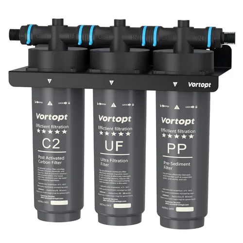Vista 10 de Vortopt Filtración debajo del fregadero y encimera de 28000 galones, filtro de agua para fregadero de cocina, sistema de filtro para debajo