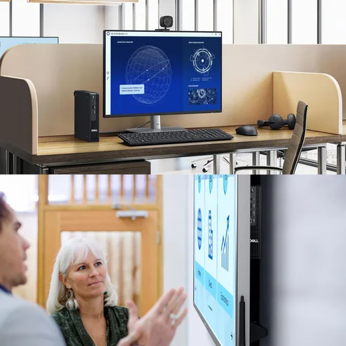 Vista 8 de Dell Pro Micro Plus Mini PC (Próxima Generación OptiPlex 7000 MFF), Computadora de Escritorio de Negocios AI PC, Intel 14-Core Ultra 5 235T
