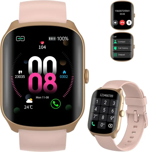 Vista 9 de Reloj inteligente para hombres y mujeres, reloj inteligente HD de 1.95 pulgadas (marcación/respuesta de llamadas), monitor de frecuencia