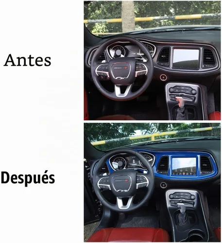 Vista 6 de Voodonala para Consolas Centrales Challenger, Cubierta Protectora del Tablero de Instrumentos para 2015-2024+ Dodge Challenger, Accesorios Azul
