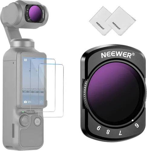 Vista 13 de NEEWER Filtro ND2-32 variable compatible con DJI Osmo Pocket 3, filtro magnético ND ajustable de 1 a 5 paradas limitadas, accesorios para cámara