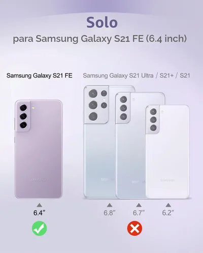 Vista 3 de SURITCH Funda transparente para Samsung Galaxy S21 FE de 6.4 pulgadas (solamente), [protector de pantalla integrado] carcasa rígida protectora