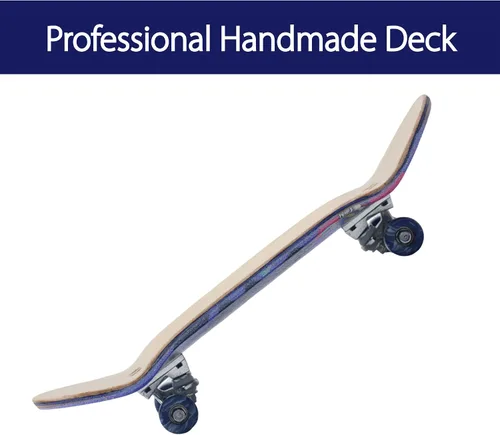 Vista 3 de Pro Patineta para dedos 34mm de madera con camiones profesionales y ruedas CNC (Alien)
