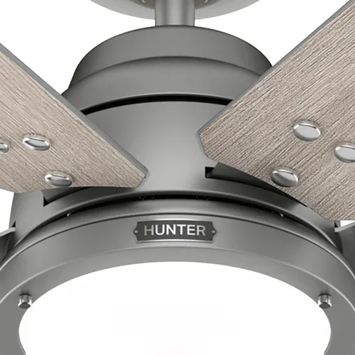 Vista 9 de Hunter Ventilador de techo de plata mate de gravedad WiFi de 72 pulgadas con kit de luz LED y control remoto de mano