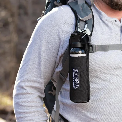 Vista 7 de Sabre Frontiersman Bear Spray Holster for 7.9 & 9.2 Oz. Canisters, Nylon Chest, Belt, Waist, & 3-in-1 Options Available, Adjustable Straps, Strong