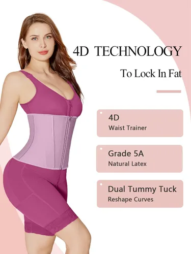 Vista 7 de SHAPSHE Entrenador de cintura para mujer, faja deportiva de entrenamiento con cremallera, moldeador de cuerpo para control de abdomen
