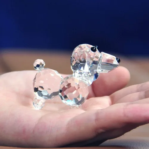 Vista 5 de H&D HYALINE & DORA Figuras de cristal hechas a mano para decoración del hogar, regalo de la colección de osos de cristal/perro