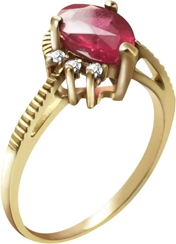 Vista 2 de Galaxy Gold GG Anillo de Oro Sólido de 14k de 1.52 ct Diamantes Rubí