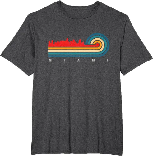 Vista 19 de Camiseta Retro City of Miami Florida, Negro