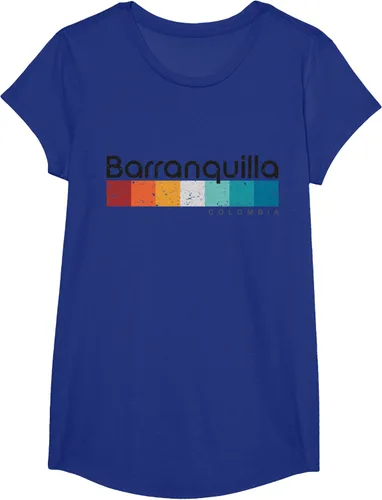 Vista 28 de Barranquilla Colombia - Camiseta de diseño vintage de estilo retro, Blanco, S