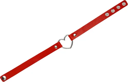 Vista 2 de Gargantilla de piel sintética ajustable con corazón para mujer