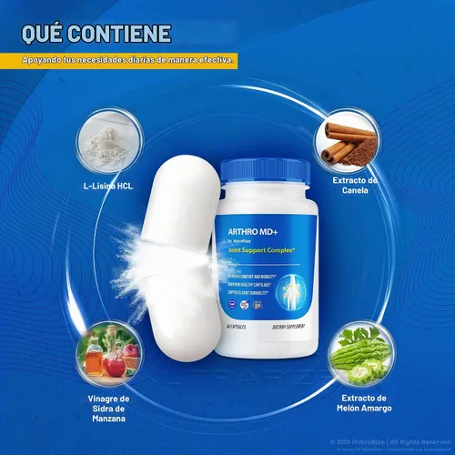 Vista 6 de NutraRize Arthro MD+ Capsules, soporte articular oficial de Arthro MD, fórmula totalmente natural para apoyar la flexibilidad y la movilidad