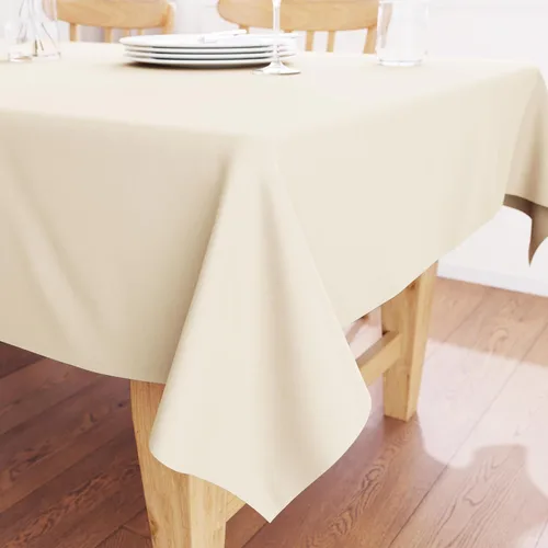 Vista 44 de Encasa XO Mantel rectangular de lona de algodón de 56 x 120 pulgadas, lavable a máquina, mantel blanco para comedor en interiores y exteriores
