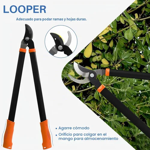 Vista 4 de ECOOPTS Juego de herramientas de jardín de 3 piezas con podadora, tijeras de setos y podadora de derivación, kit de cuidado de árboles y arbustos