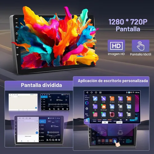 Vista 5 de 4+64G Android 15 Estéreo de coche para Hyundai Sonata 2010-2015 Carplay inalámbrico Android Auto 9 "IPS pantalla táctil Radio del coche 32 Banda EQ