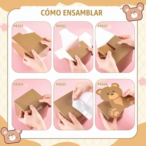 Vista 4 de Hushee - Juego de 12 centros de mesa con diseño de oso para baby shower