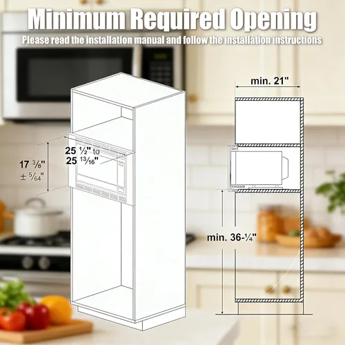 Vista 8 de NN-TK922SS - Kit de molduras de microondas de 27 pulgadas para horno microondas integrado de 2.2 pies cúbicos, kit de molduras de microondas