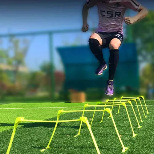 Vista 7 de YXXSDP Estragos de agilidad de velocidad ligera para entrenamiento, juego de obstáculos de entrenamiento de obstáculos ajustable portátil