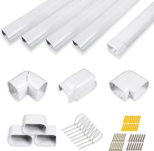 Vista 8 de LyPrem Mini Split Line Set Cover 5" PVC Line Cover Kit para Mini Split y Central Aire Acondicionado y Bomba de Calor (Marrón)
