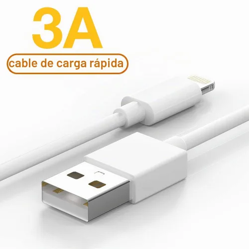 Vista 3 de Paquete de 5 (10 pies) [Certificado MFi de Apple] Cable Lightning largo de carga rápida para iPhone compatible con iPhone 14/14 Pro Max/13 Pro