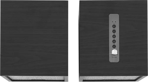 Vista 9 de Crosley S200A-BK 4" Altavoces estéreo activos con alimentación Bluetooth, conexiones ópticas, USB y Aux, negro