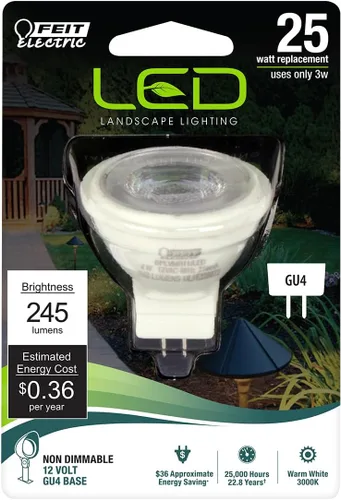 Vista 2 de Feit Electric Bombilla halógena LED MR11, equivalente a 25 W, base de dos pines GU4, no regulable, 245 lúmenes, blanco cálido de 3000 K, bombillas