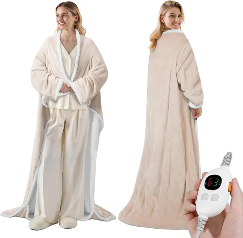 Vista 31 de Manta Eléctrica Térmica de 50" x 60" - Manta Térmica Eléctrica con 5 Niveles de Calefacción y 3 Horas de Apagado Automático, Lavable a Máquina