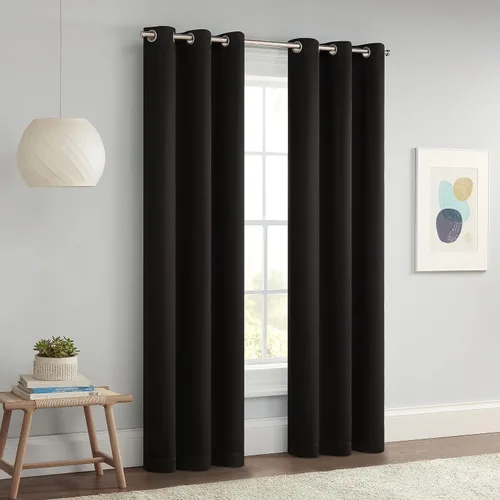 Vista 7 de Eclipse Darrell - Cortinas térmicas blackout para ventana, diseño moderno con ojales, para dormitorio o sala de estar (panel individual), 37 x 54