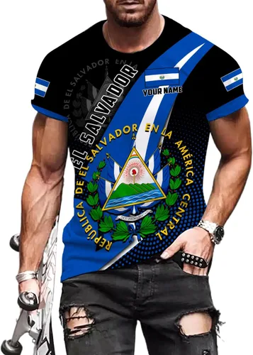 Vista 15 de Ligthuy - Camisa de El Salvador con nombre personalizado 3D, camiseta con la bandera de El Salvador para hombres y mujeres, camisetas unisex S-5XL