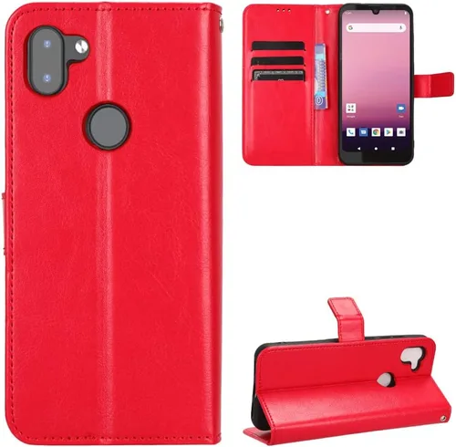 Vista 45 de Funda para Boost Mobile Celero 5G + Funda de piel con tapa para Boost Mobile Celero 5G Plus, color negro