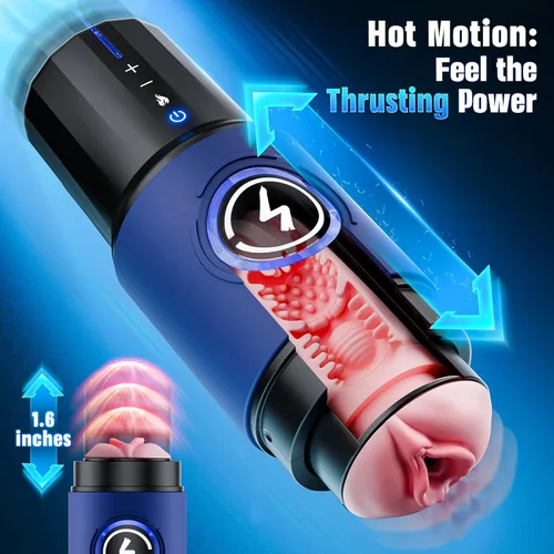Vista 2 de EINSEO Juguetes Sexuales Masculinos Masturbador para Hombres - Control de IA y APP Masturbador de Empuje con Calentamiento 360°, Movimiento Suave