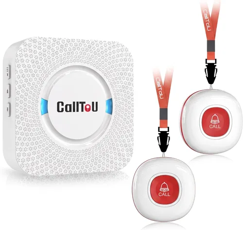 Vista 11 de CallToU Botón de llamada inalámbrico para cuidadores para ancianos en casa, sistema de alerta de enfermera de más de 500 pies para personas