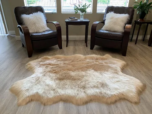Vista 60 de LAMBZY Alfombra de pelo de oveja sintética, hipoalergénica, súper suave, sedosa para sala de estar, habitación de los niños, sofá