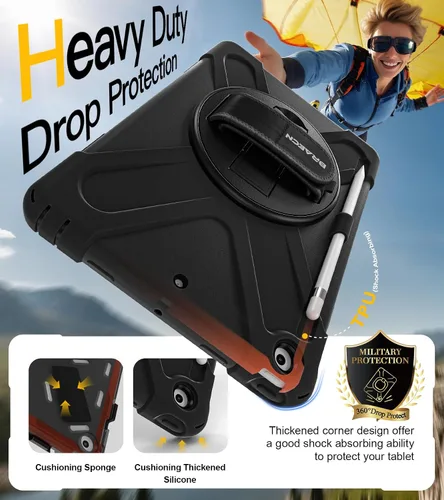 Vista 3 de BRAECN Funda para iPad de 9ª/8ª/7ª Generación, Funda Resistente a Prueba de Golpes con Protector de Pantalla, Soporte para Lápiz, Soporte para Tapa