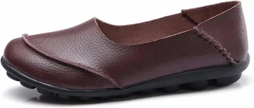 Vista 2 de Women's Cowhide Leather Loafers Flats Moccasins Slip-On