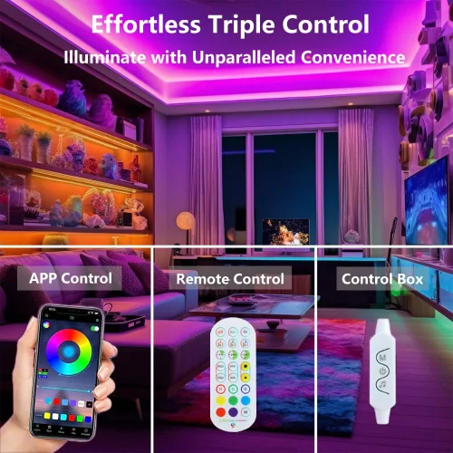 Vista 9 de WS2812b Kit de tira LED direccionable individualmente de 9.8 pies, 60 píxeles/m, luces LED inteligentes RGB IC tira de píxeles, controlador WS2812b