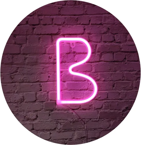 Vista 24 de Letrero de neón, letras de neón, letras del alfabeto de neón iluminadas, letras con luces LED, letras de marquesina iluminadas, batería, USB, rosa