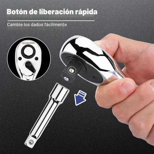 Vista 3 de WORKPRO Trinquete de accionamiento de 1/2 pulgada, llave reversible