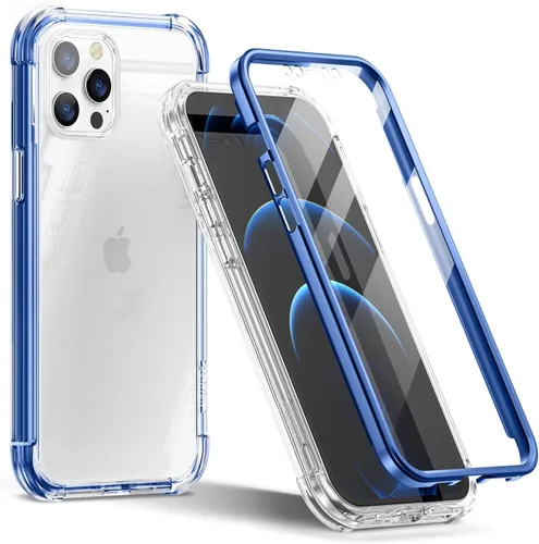 Vista 9 de SURITCH Funda transparente para iPhone 12 Pro Max (solamente) de 6.7 pulgadas, [protector de pantalla de privacidad] protección de cuerpo completo a