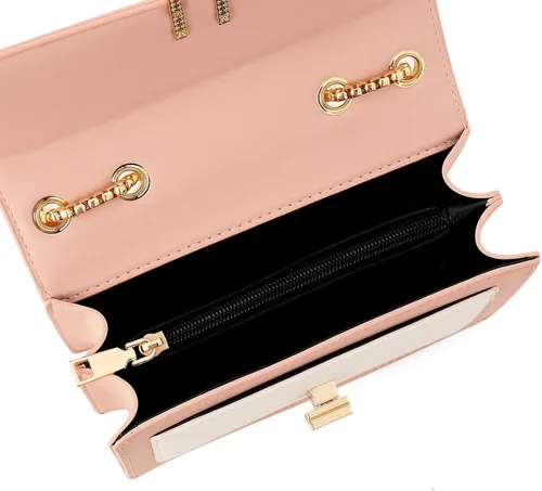 Vista 7 de Bolsos cruzados de cuero con bloques de color para mujer, bolsos cruzados de cuero, bolsos de diseñador lindos, bolso de hombro, tamaño mediano