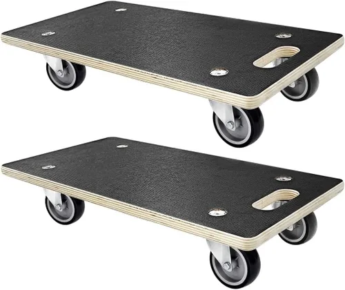 Vista 13 de Carrito Móvil para Muebles Plataforma de Madera 2 Paquetes, 17.32 x 9.06 pulgadas, Capacidad de 882 libras Carritos de Madera Resistentes