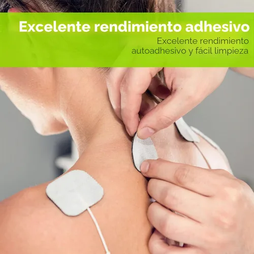 Vista 7 de AUVON TENS - Almohadillas de electrodo de 2 x 2 pulgadas, paquete de 48 unidades, almohadillas reutilizables sin látex con autoadhesión mejorada